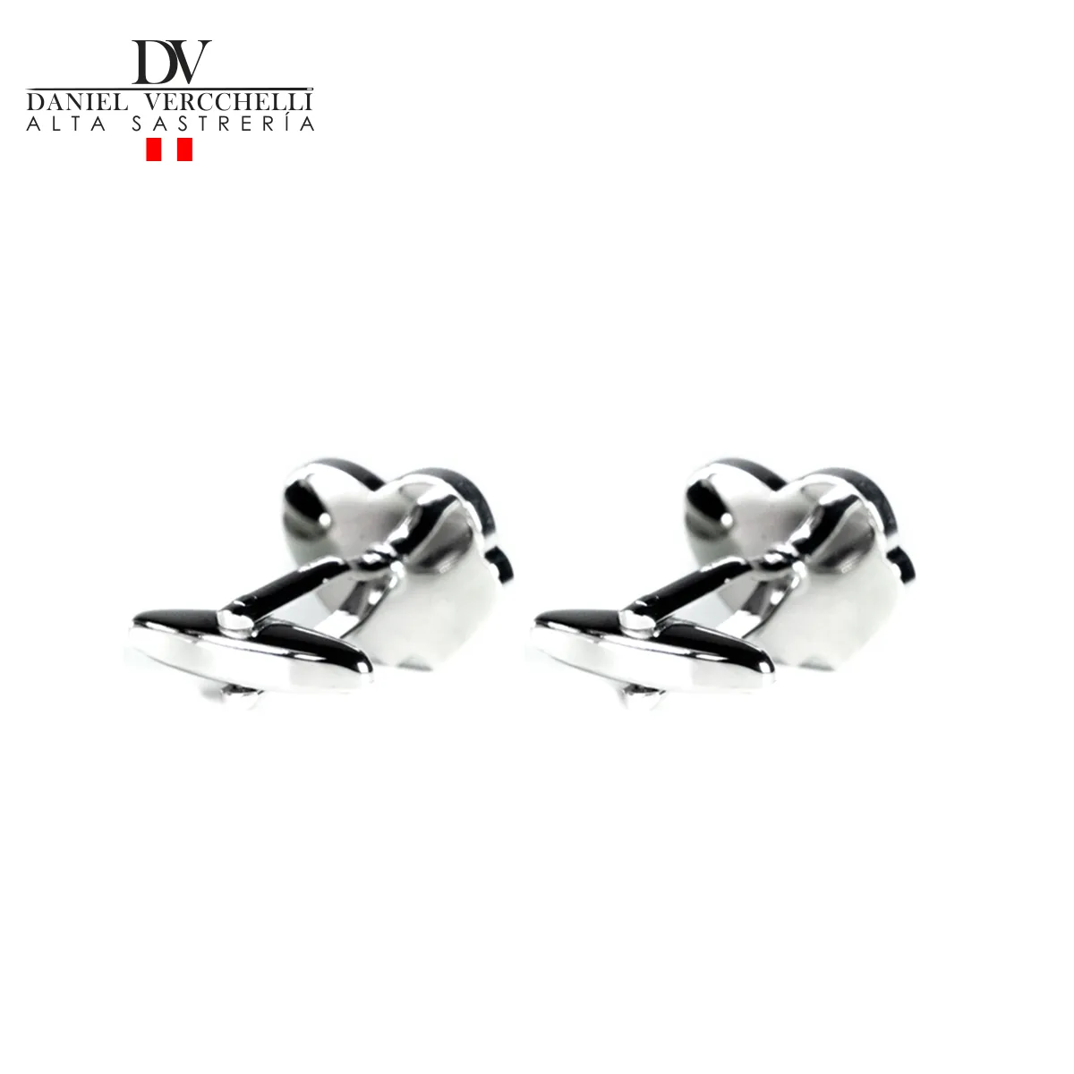 Gemelos Rhodium Plata corazones rojos COD. G14000-74 2 G14000-74 Rodio Plata corazones, rojo (2)