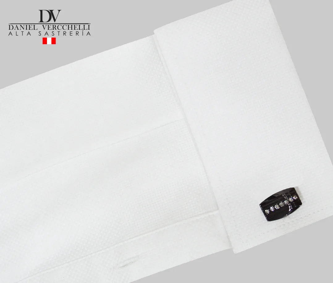 Gemelos Rhodium Plata cromada rectangular en desnivel 7 piedritas horizontal COD. G14000-84 3 G14000-84 Rodio Plata cromada rectangular en desnivel 7 piedritas horizont