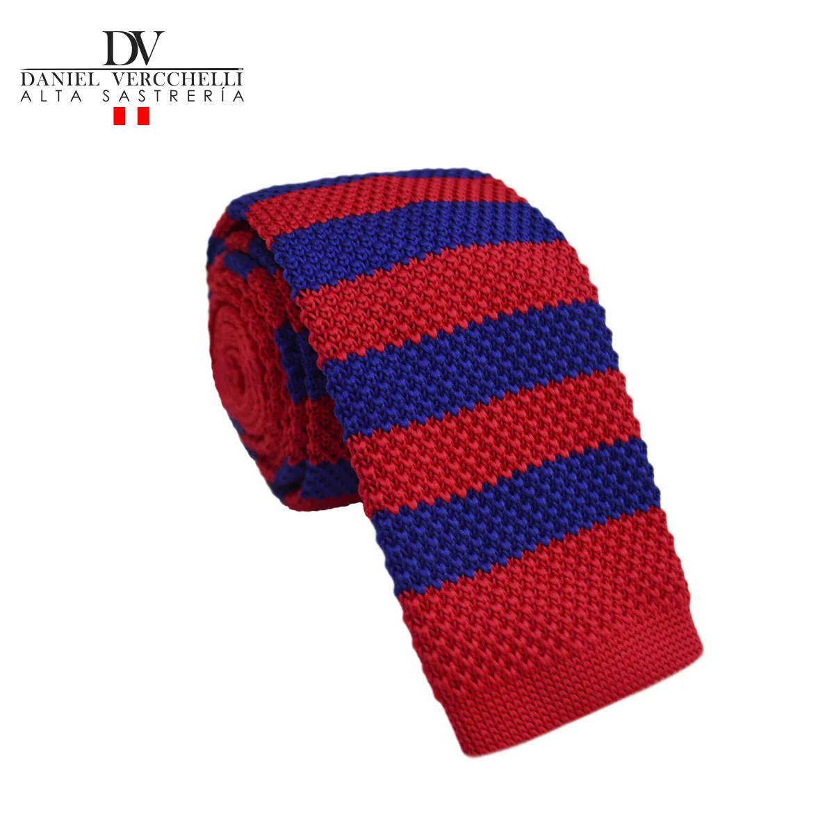 Corbata Ejecutiva Azul a rayas rojas 4 corbata CL8900-25 AZUL A RAYAS ROJAS.