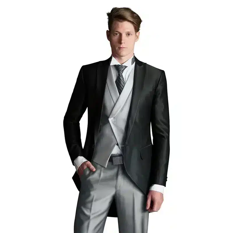 Classic Black | Traje para Novio | Colección Plata | COD: SLV180 0055 2 CHAQUE NEGRO2